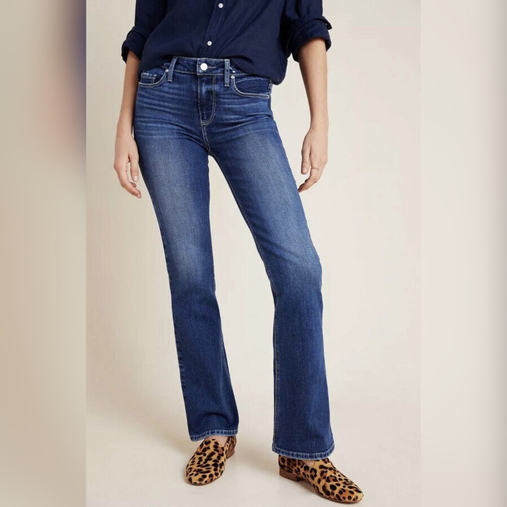 Paige Manhattan Mid Rise Slim Boot Cut Jeans